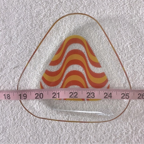 Vintage 70’s Hallå Assiett Wave Glass Art Snack Plate Side Plate Trinket Dish - Picture 4 of 10